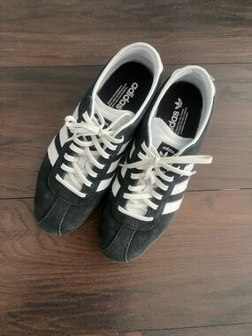 Adidas Black & White Three-Stripe Low-Top Sneakers